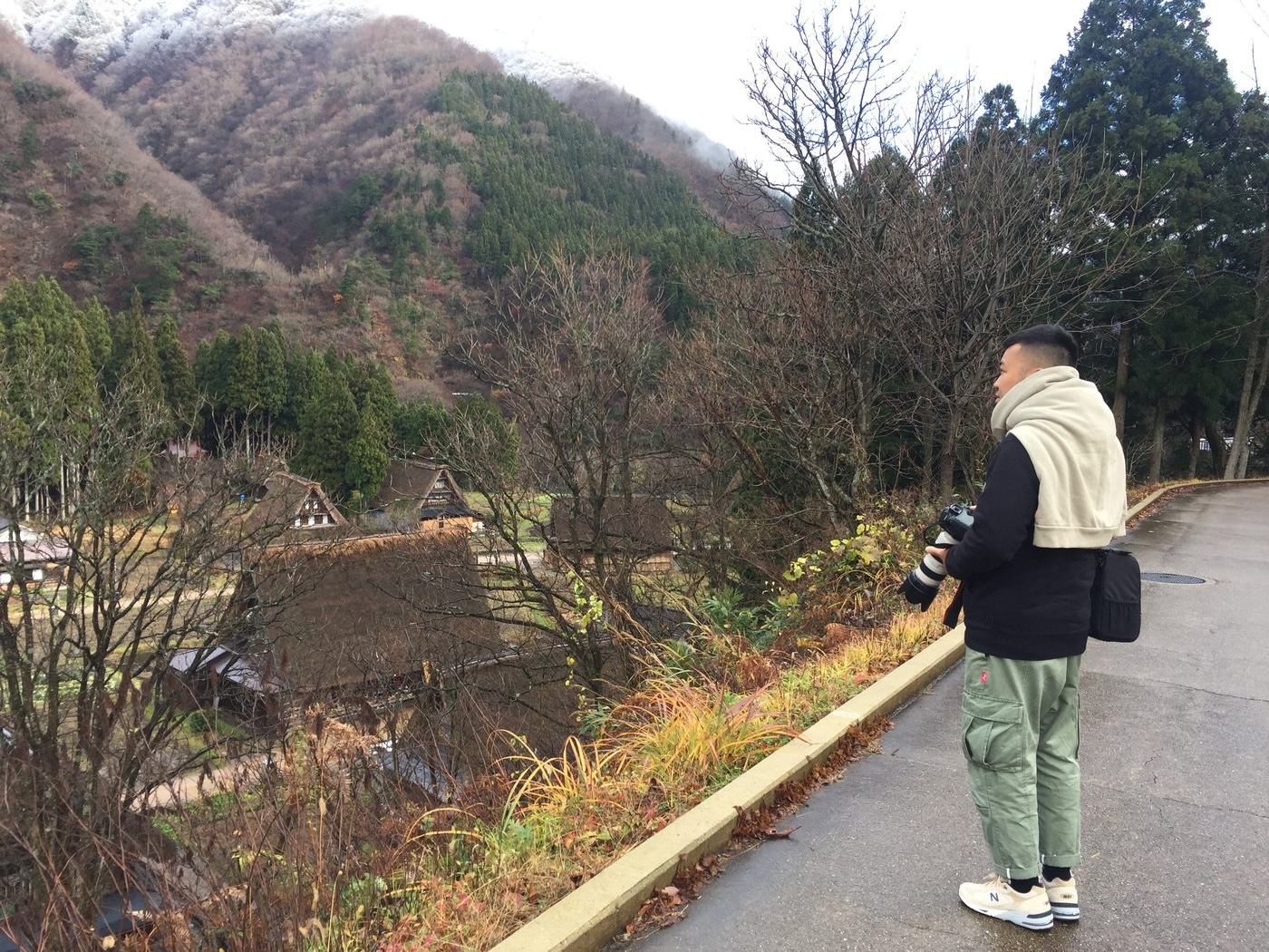 Samson Poon overlooking Gokayama UNESCO village